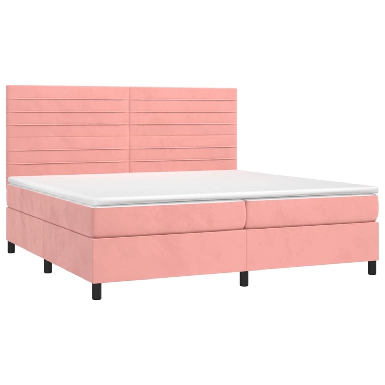 vidaXL Boxspringbett mit Matratze & LED Rosa 200x200 cm Samt 3136208 günstig online kaufen