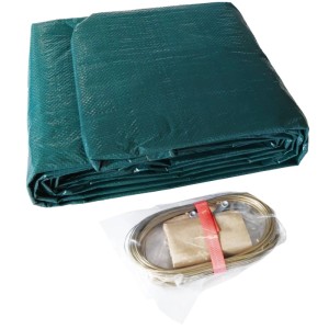 Waterman Pool Abdeckplane für Achtform- und Ovalpools 700x300cm mit Spannseil und Schloss.