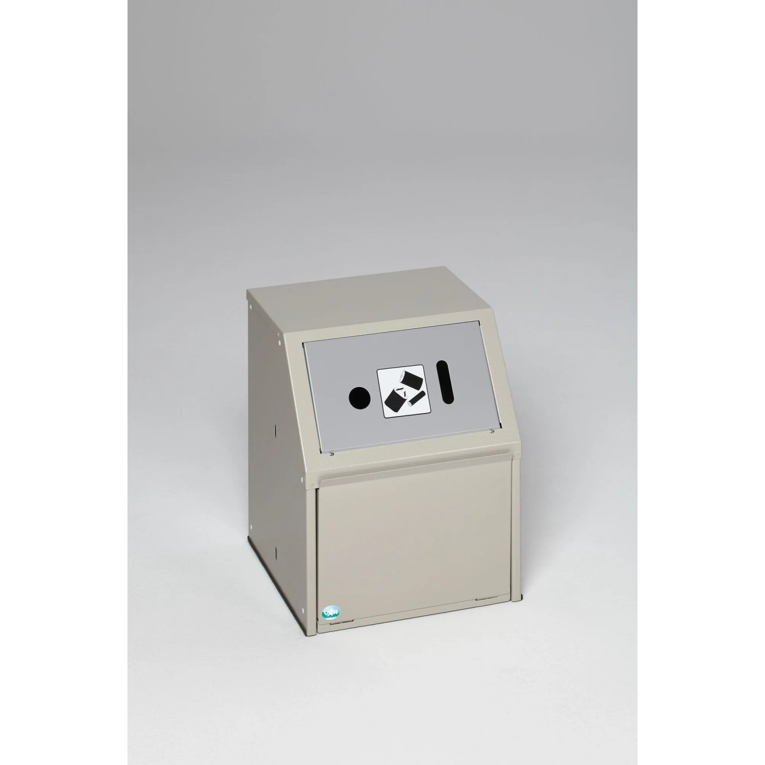 PROREGAL Robuster Wertstoffsammler Mit Einwurfklappe Für Batterien Stationär 11 Liter HxBxT 50 x 40 x 40 cm Verzinkter Stahl Grau