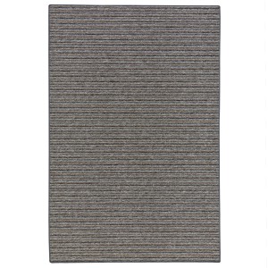 Anthrazitfarbener Snapstyle Teppich Marta mit Streifenmuster, 160x160 cm.