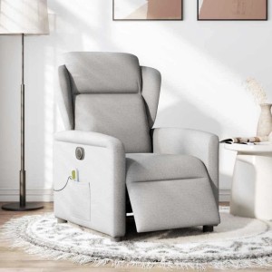 vidaXL Massagesessel Elektrisch Wolkengrau Stoff 3303133