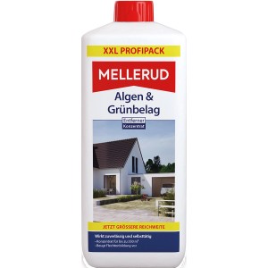 Mellerud Algen- und Grünbelagentferner Konzentrat, 1,75 l Flasche für die Reinigung von Oberflächen.