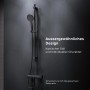 Schwarzes AM.PM Duscharmaturen-Set mit Thermostat, Handbrause und Duschstange.