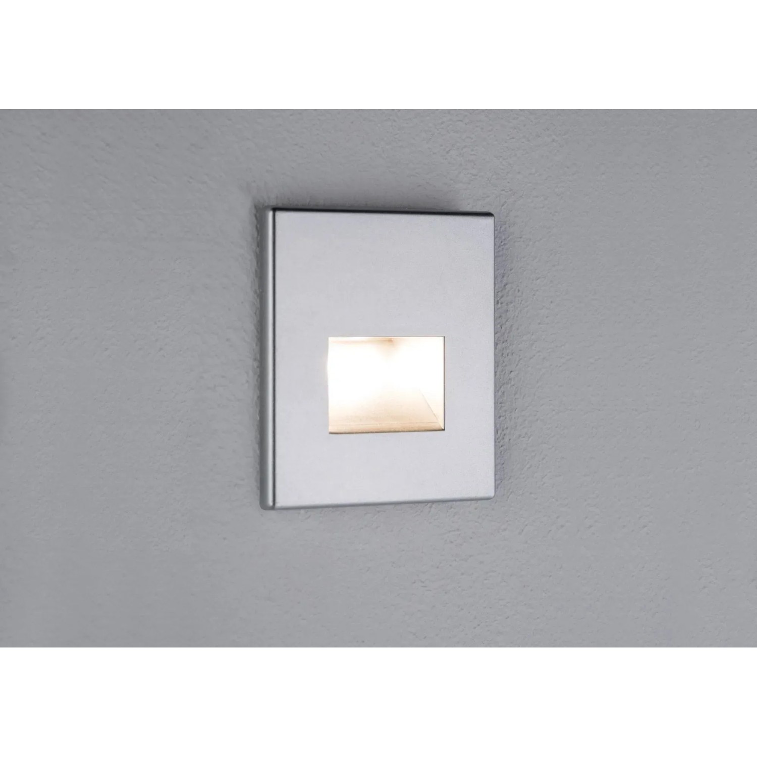 Paulmann LED-Wandeinbauleuchte Edge, eckig, Chrom matt. Einbaustrahler für Wandmontage.
