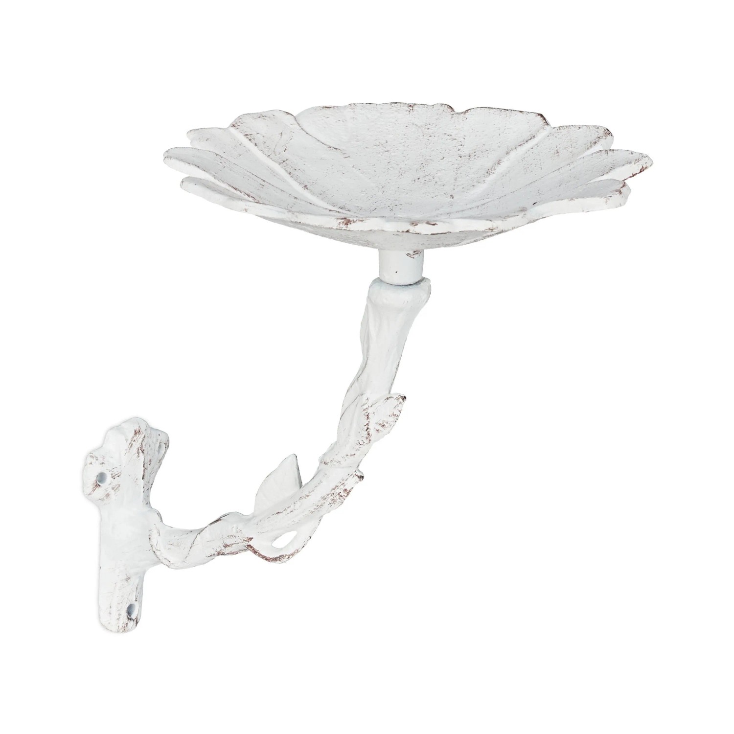 Relaxdays Vogeltränke Gusseisen Weiß Wetterfest 20 cm x 17 cm x 21 cm 0,9 kg