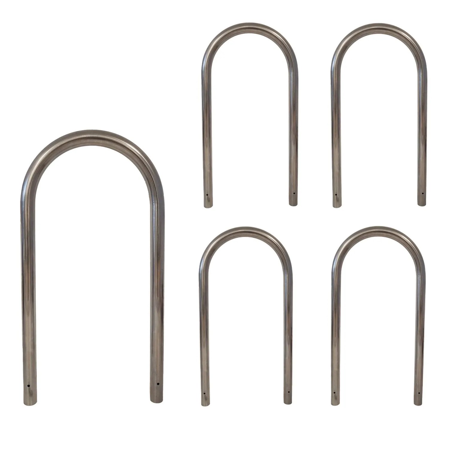 TRUTZHOLM 5x Fahrradanlehnbügel 115 x 58 cm Edelstahl Durchmesser 60 mm Typ U