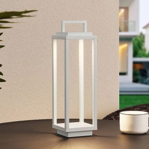 Lucande LED Laterne Mirina 9616218 Dimmbar Spritzwassergeschützt Modern in Weiß aus Aluminium 1-flammig
