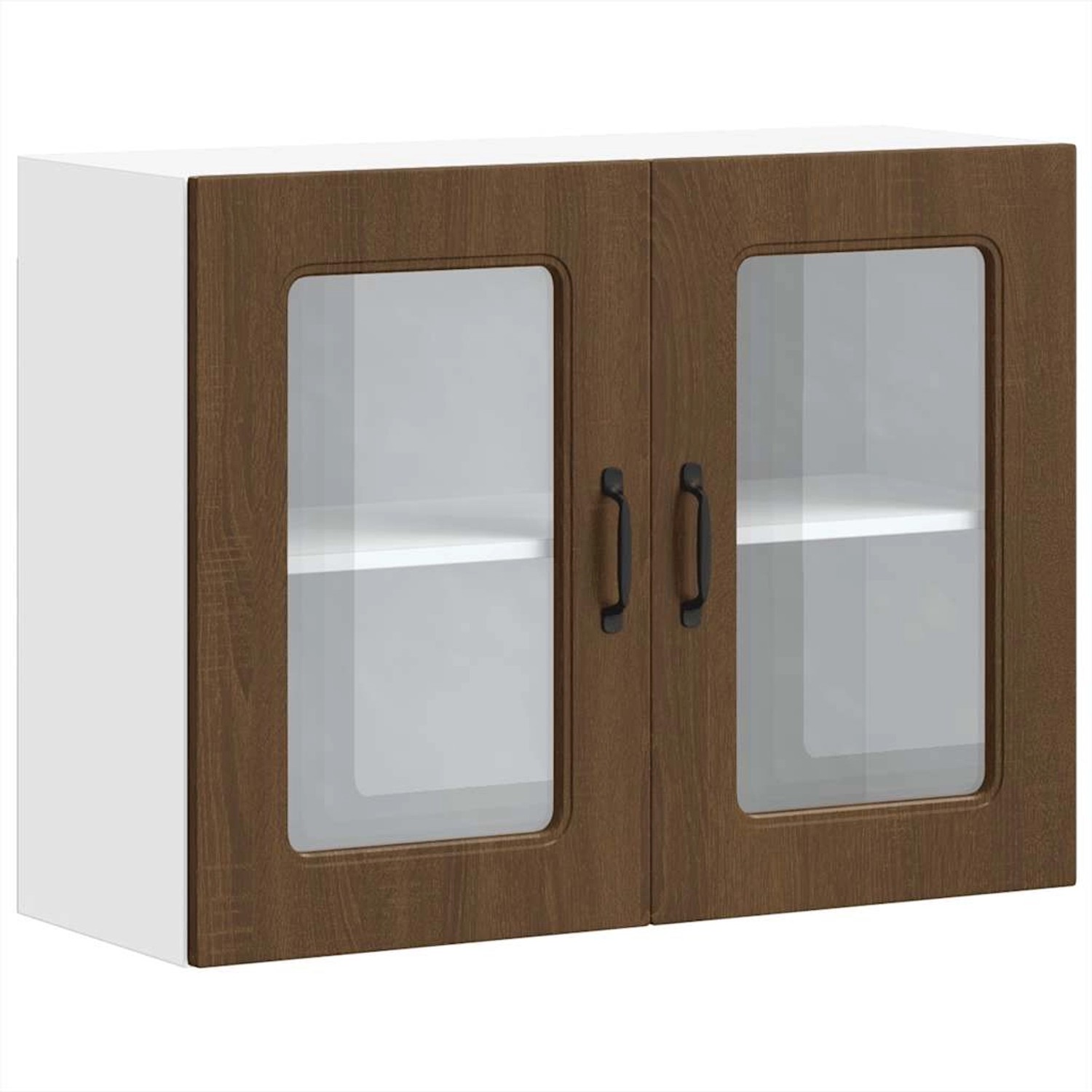 vidaXL Küchen-Hängeschrank mit Glastür Kalmar Braun Eichen-Optik 853614 günstig online kaufen