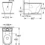 Technische Zeichnung: Grohe Essence Stand-WC-Kombination, spülrandlos, Tiefspüler, Abgang universal, PureGuard.