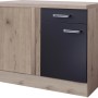 Flex-Well Eck-Unterschrank Lara, 110x60 cm, Anthrazit und San Remo Eiche Dekor.