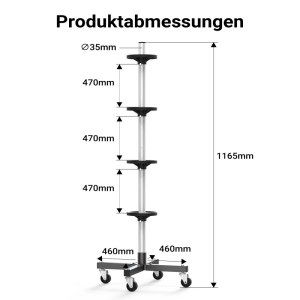 Wiltec Felgenbaum Fahrbar Reifenständer Reifenbaum Felgenständer Bis 225 Mm Reifen