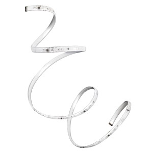 Flexibler Osram LED-Streifen, 3 m lang, gewunden auf weißem Grund.