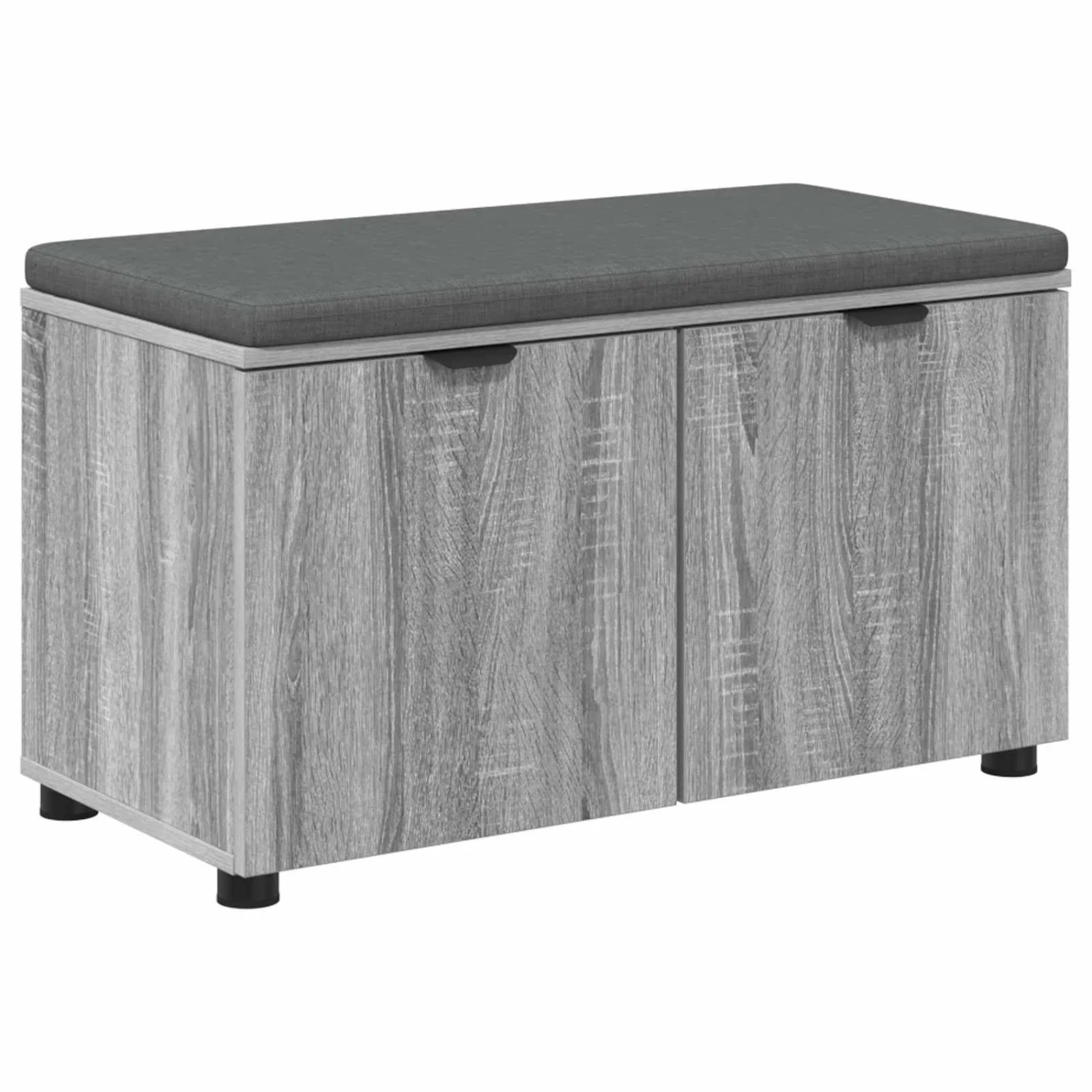 vidaXL Flurbank mit Kissen mit Regal Graues Sonoma 80 x 38 x 46 cm 891485