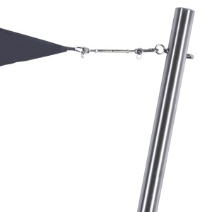 Toldoro Sonnensegelmast 2,5m aus Edelstahl mit fester Öse und Bodenhülse.
