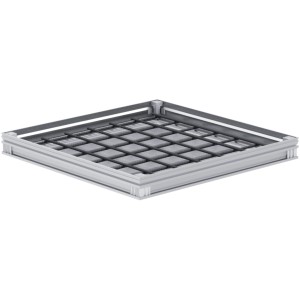 ACO Schachtabdeckung FI 2.0 Flex B125 aus Aluminium, 500x500 mm, für Drainage und Grundmauerschutz.