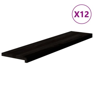vidaXL Treppenstufen 12 Stk Dunkelbraun 110x30x2 cm Massivholz Eiche 3283047