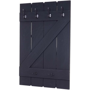 Dunkelgrauer MCW Tassenhalter D13 im Landhausstil mit 6 Haken als Wandregal.