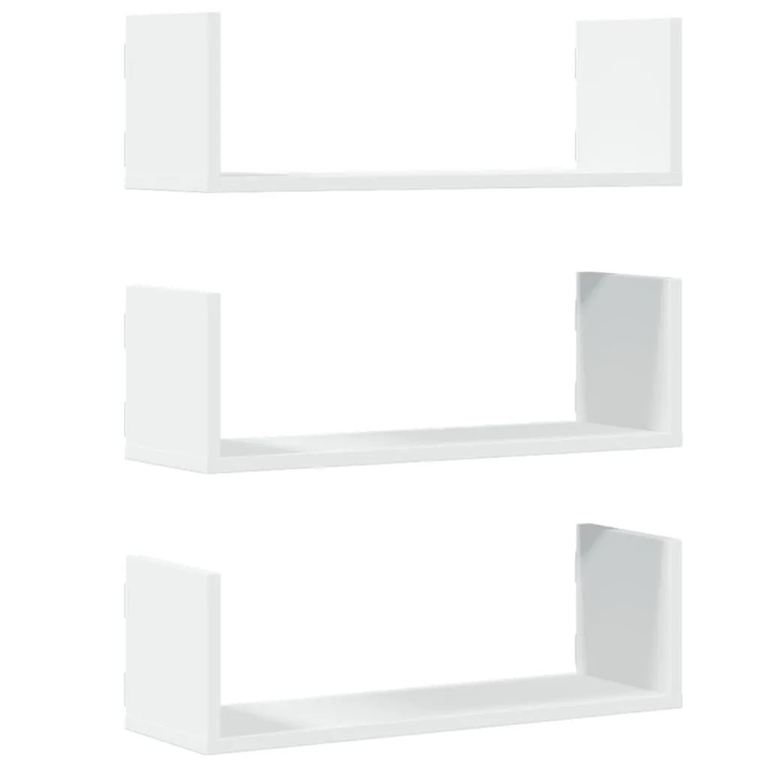 vidaXL Wandregale 3 Stk Weiß 58x18x18 cm Holzwerkstoff 853281