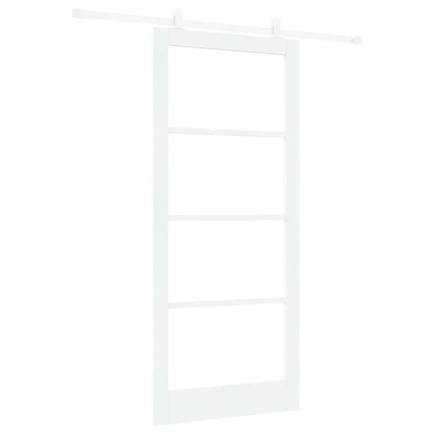 vidaXL Schiebetür ORKDAL Weiß 93 x 211 cm Massivholz Kiefer und Glas 3332066