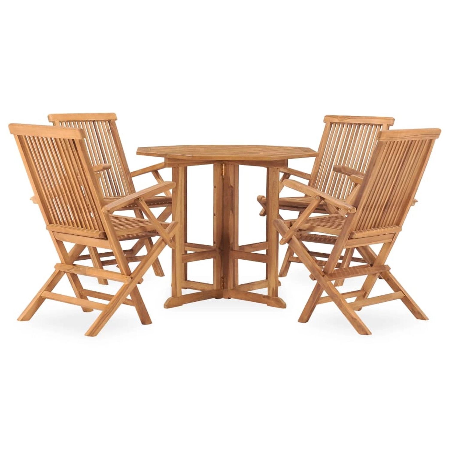 vidaXL 5-tlg Garten-Essgruppe Klappbar Massivholz Teak Modell 4 günstig online kaufen