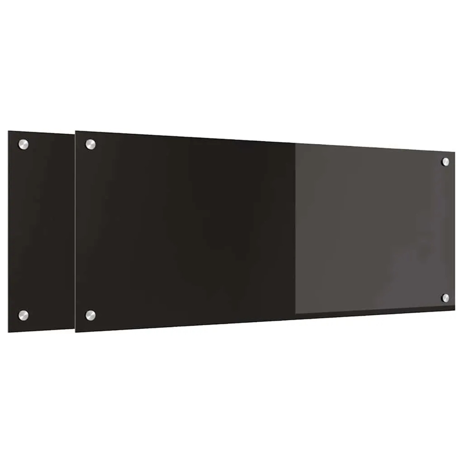 vidaXL Küchenrückwand 2 Stk Schwarz 100 x 40 cm Gehärtetes Glas 3415551