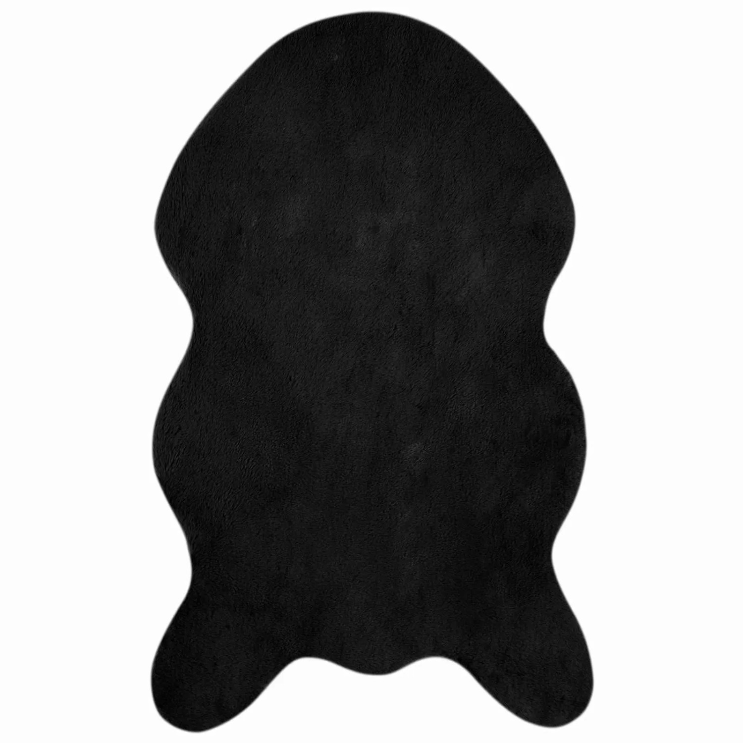 vidaXL Rutschfester Kunstfellteppich Olite Schwarz 50 x 80 cm 42021738