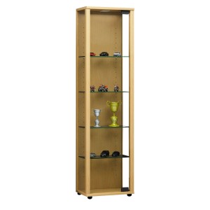 Ebuy24 Mini Vitrine mit Glastür und 4 Glasböden, Buche Dekor.