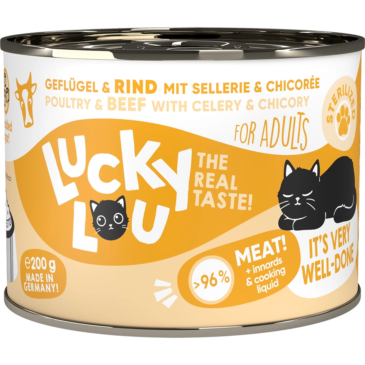 Lucky Lou Katzen-Nassfutter Lifestage Sterilized Geflügel & Rind 200 g