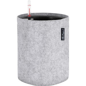 Lechuza Trendcover 23 Felt Light natural, runder Blumentopf aus Filz mit Bewässerungssystem.