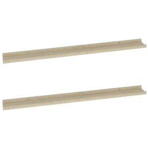 vidaXL Wandregale, 2 Stk., Sonoma-Eiche, 100x9x3 cm. Dekorative Regale für Wohnraum.