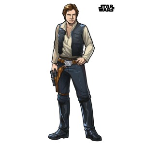 Star Wars Wandtattoo: Han Solo XXL in Grau, Braun und Beige (127x196cm).