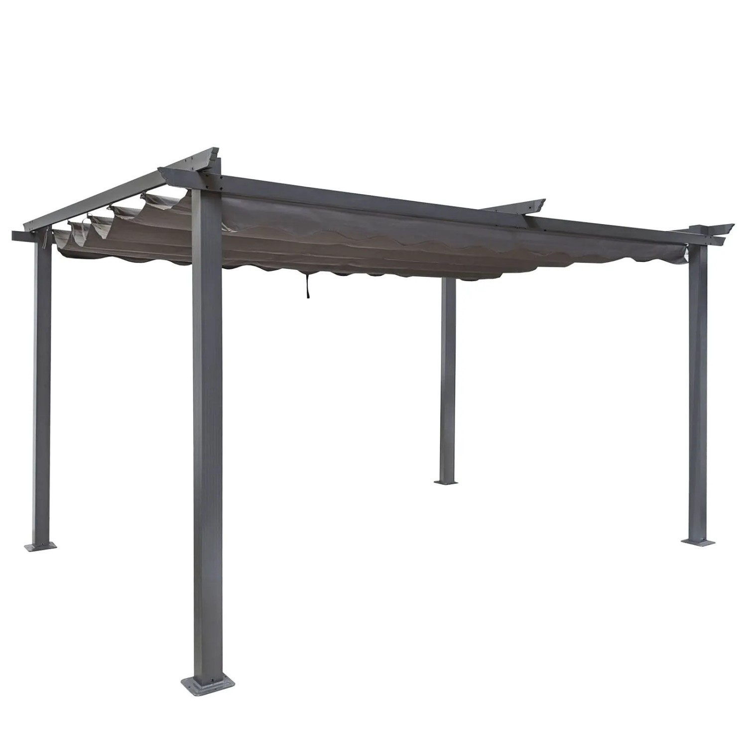 osoltus 3x4 Pergola mit Ausziehbarem Dach Terrassenüberdachung 9x9cm Pfosten