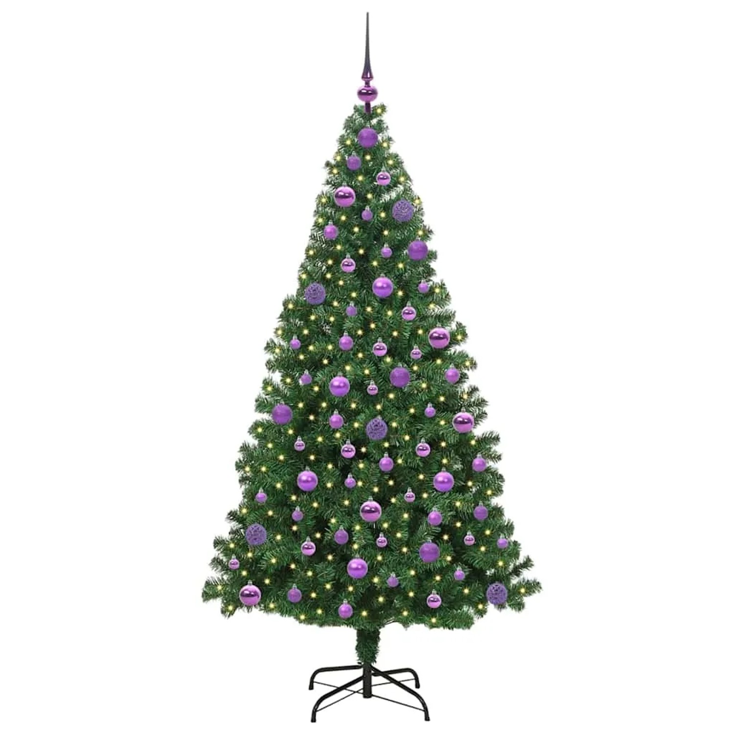 vidaXL Künstlicher Weihnachtsbaum mit 300 LEDs mit Ständer Grün 180 cm 3396919