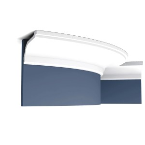 Flexible, weiße ORAC DECOR Eckleiste C220F LUXXUS (200cm) als Zubehör für Paneele.