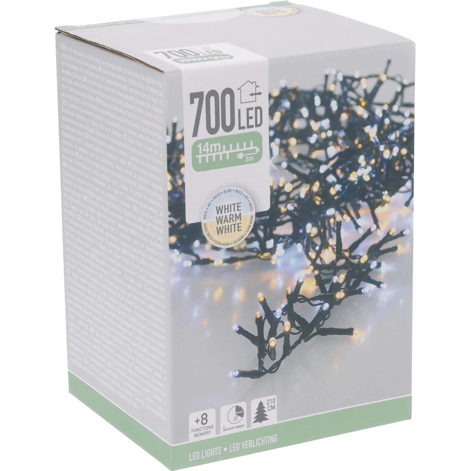 Lichterkette mit 700 LEDs 14 m Weiß