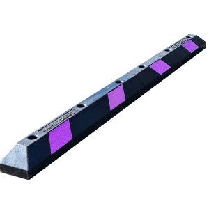 UvV TireSafe Radstopper 180cm, Gummi, purpurfarbene Reflexfolie für Baustellenabsicherung.