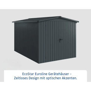 Hörmann EcoStar Gerätehaus Euroline Satteldach, anthrazitgrau, 237x325cm.