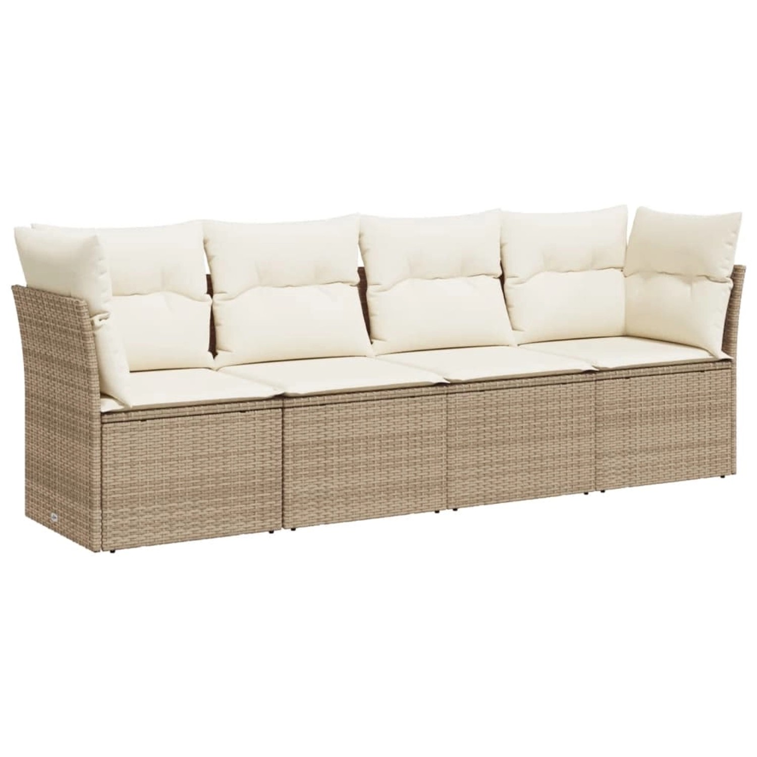 vidaXL 4-tlg Garten-Sofagarnitur mit Kissen Beige Poly Rattan Modell 4 günstig online kaufen