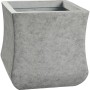Grauer, quadratischer Pflanztopf (19,5 cm) in Betonoptik für Innen- und Außenbereich.