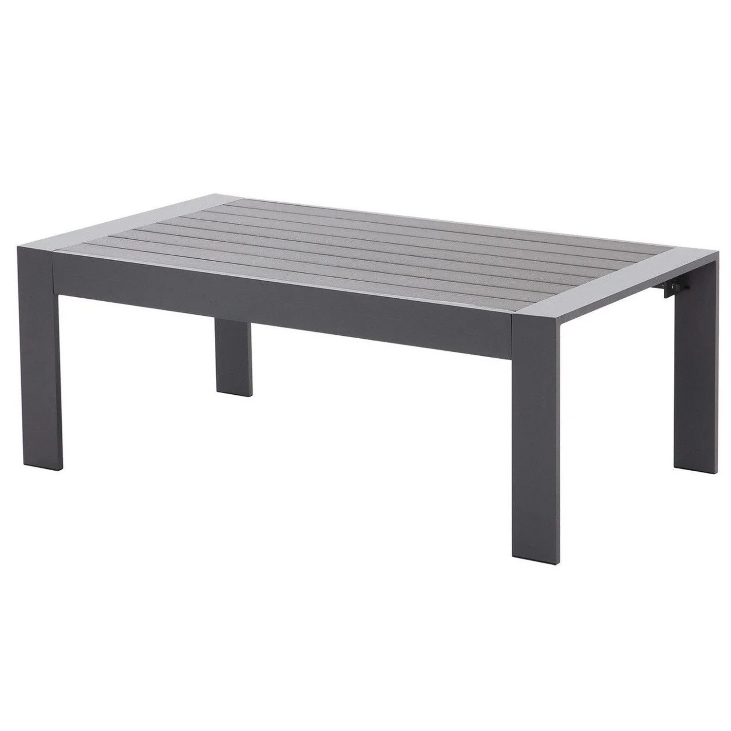 MeXo Gartentisch Balkontisch Aluminium Wetterfest Grau