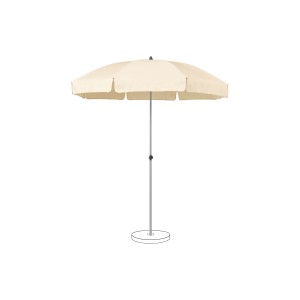 Suncomfort Marktschirm Ecru, drehbar & neigbar, mit Handöffner. Sonnenschirm für Garten und Balkon.