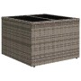 Grauer vidaXL Fußhocker aus Polyrattan, Teil des 8-tlg. Garten-Sofa-Sets.
