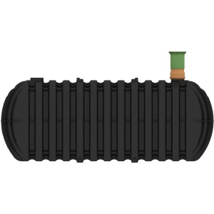 Garantia Sammelgrube Stabilus 3000L, schwarzer Erdtank mit grünem Dom, DIBT-Zulassung.