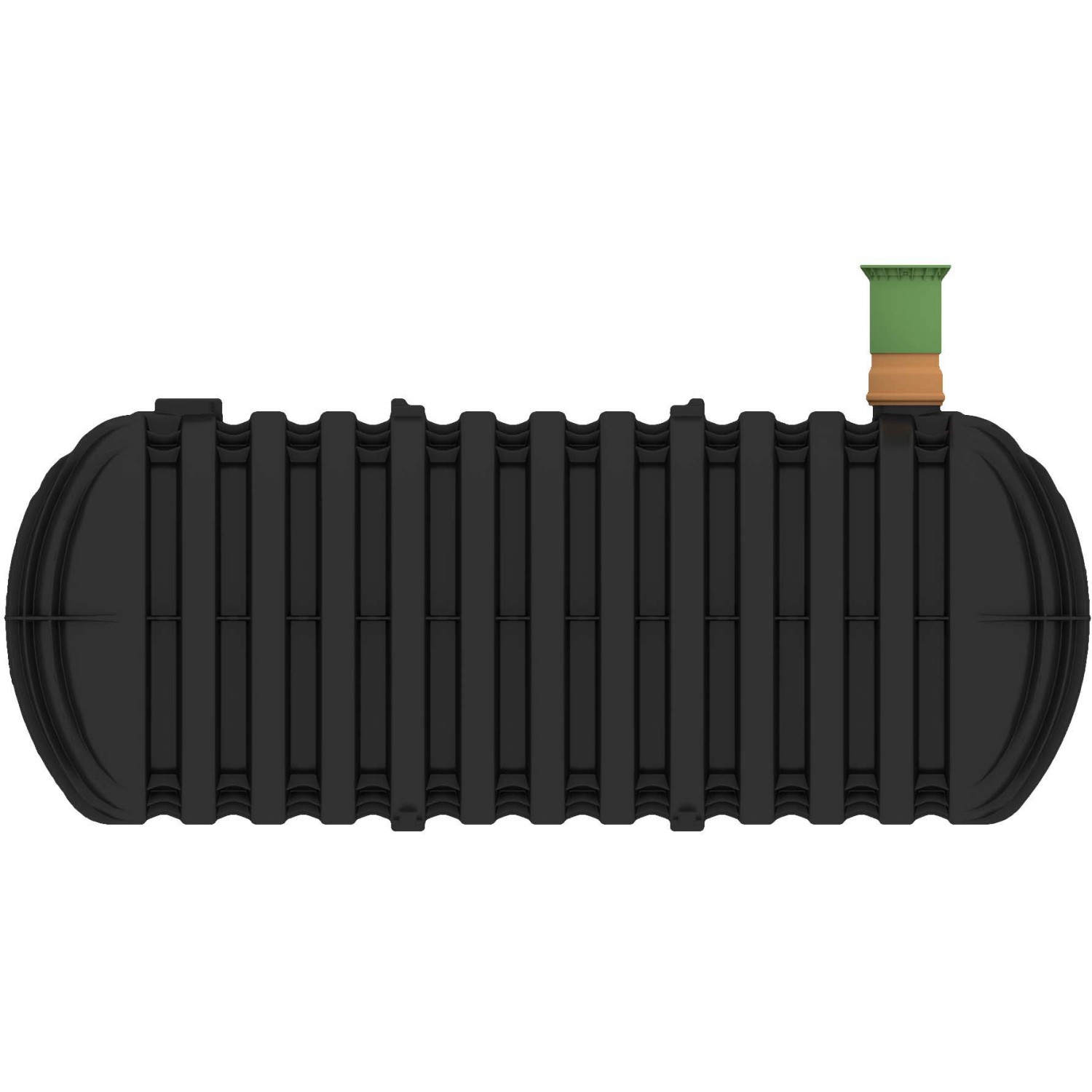 Garantia Sammelgrube Stabilus 3000L, schwarzer Erdtank mit grünem Dom, DIBT-Zulassung.