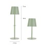 Grüne LED-Akku-Tischleuchte Euria von Just Light, 37 cm und 23 cm hoch, für Innen und Außen.