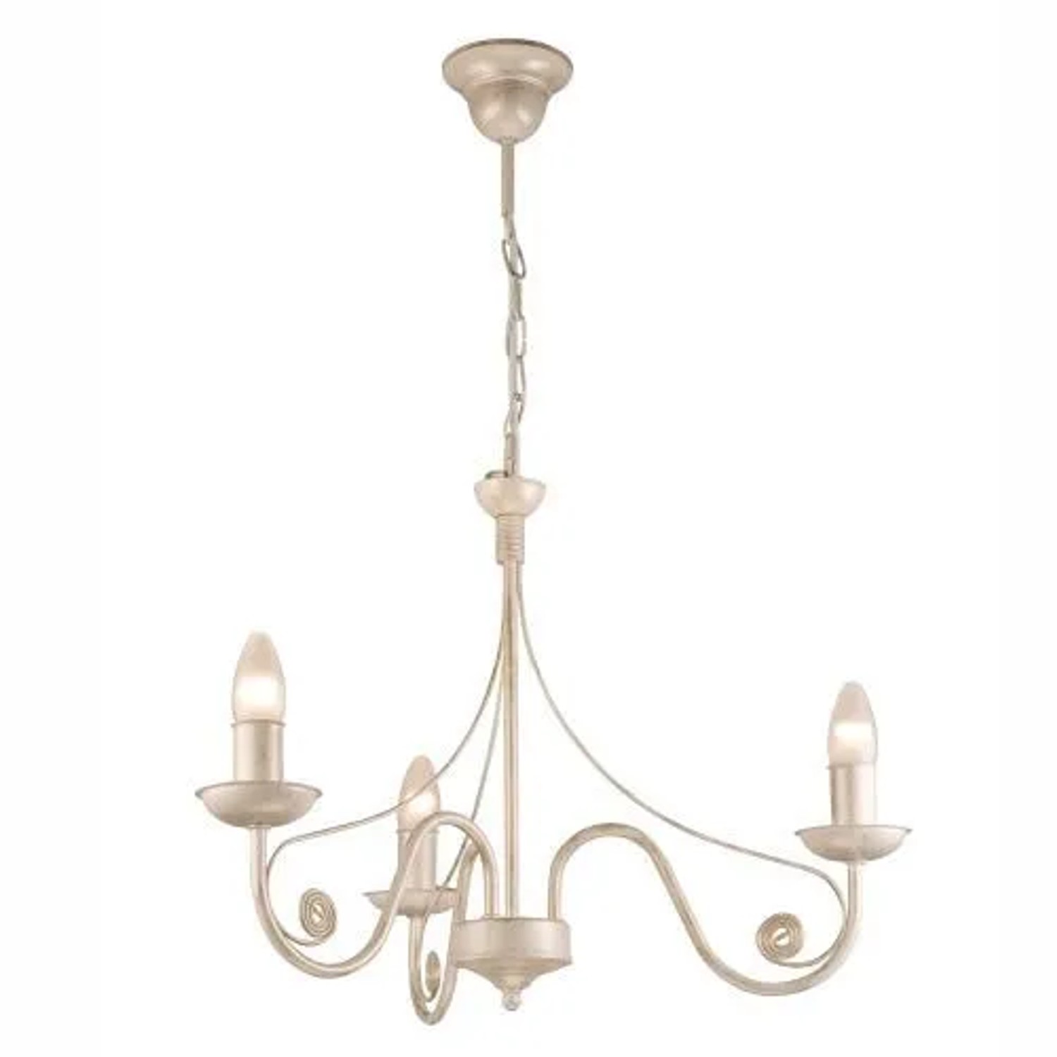 Licht-Erlebnisse Kronleuchter 3-Flammig 45 cm Breit Weiß Für E14 günstig online kaufen