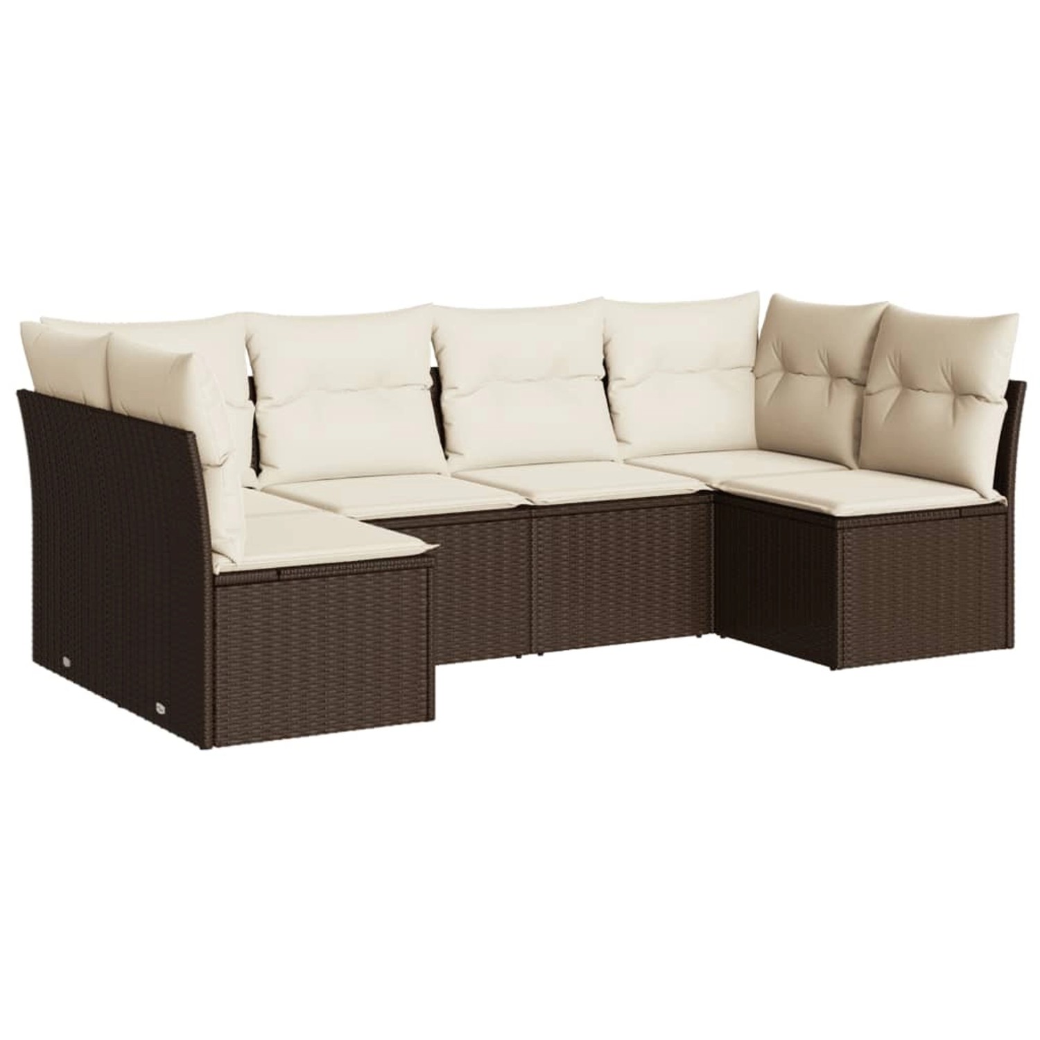 vidaXL 6-Tlg Garten-Sofagarnitur mit Kissen Braun Poly Rattan 3249232 günstig online kaufen