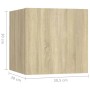VidaXL TV-Schrank Sonoma-Eiche, Holzwerkstoff, 30x30,5x30cm, Teil eines 7-tlg. Wohnwand Sets.