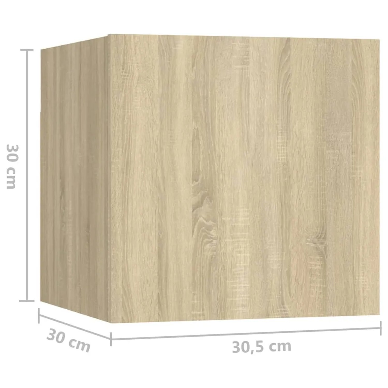 VidaXL TV-Schrank Sonoma-Eiche, Holzwerkstoff, 30x30,5x30cm, Teil eines 7-tlg. Wohnwand Sets.