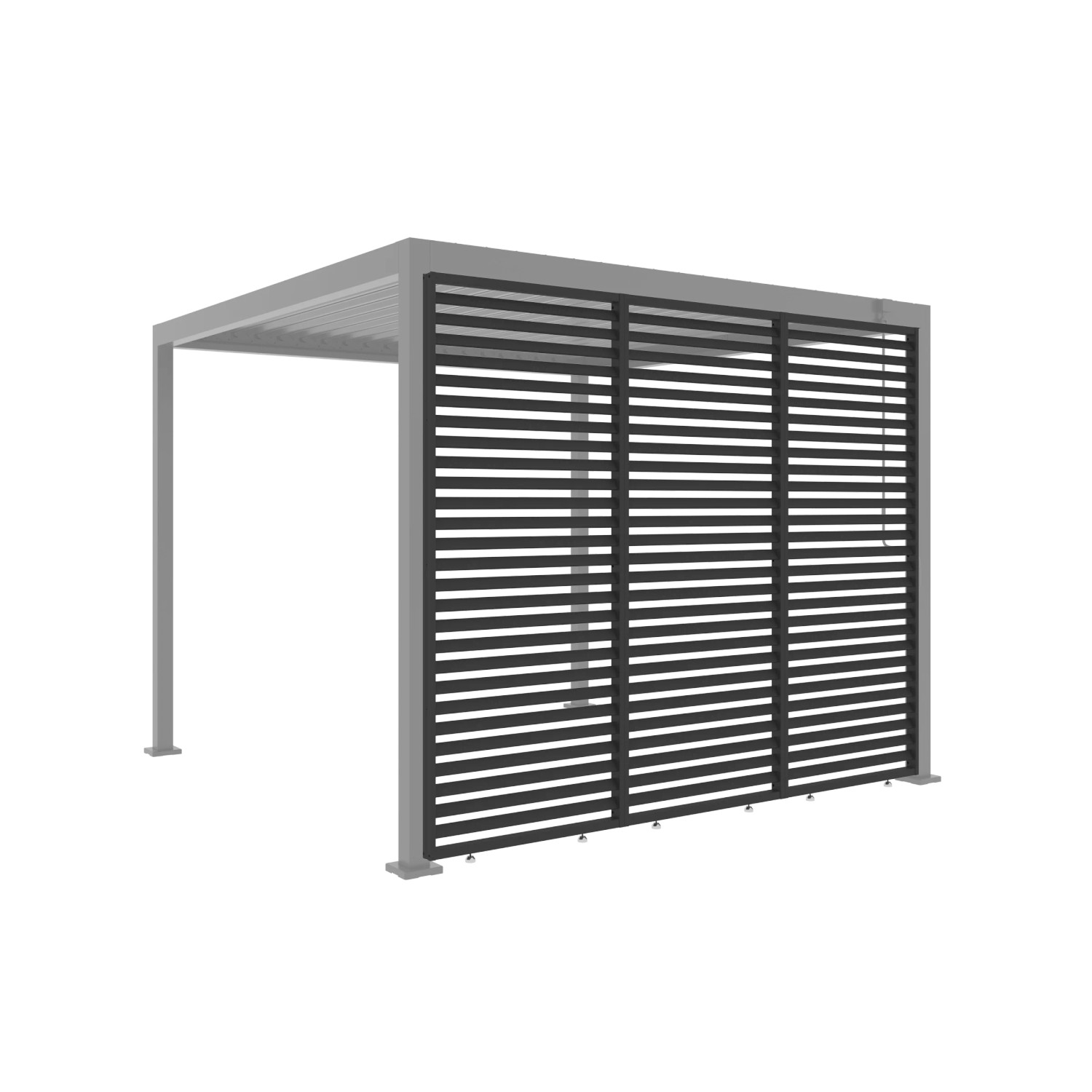 Anthrazitfarbene Lamellenwand für Pergola, feststehend, 93cm, für Privatsphäre und Stabilität.